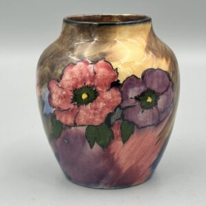 H&K Tunstall Pansies Vintage Handpainted 5,1/2" High Vase
