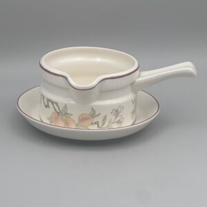 Wedgwood Peach Sterling - Handled Sauce Boat And Stand